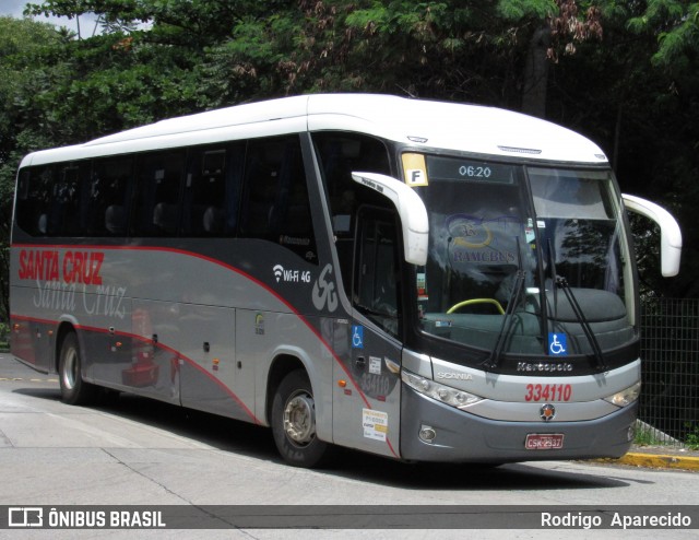 Viação Santa Cruz 334110 na cidade de São Paulo, São Paulo, Brasil, por Rodrigo  Aparecido. ID da foto: 6194971.