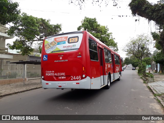 Trevo Transportes Coletivos 2446 na cidade de Porto Alegre, Rio Grande do Sul, Brasil, por Davi Borba. ID da foto: 6195169.