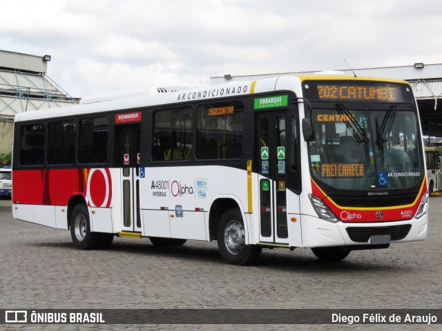 Auto Viação Alpha A48001 na cidade de Rio de Janeiro, Rio de Janeiro, Brasil, por Diego Félix de Araujo. Número da foto: #6194300.