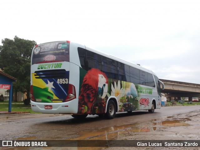 Eucatur - Empresa União Cascavel de Transportes e Turismo 4953 na cidade de Ji-Paraná, Rondônia, Brasil, por Gian Lucas  Santana Zardo. Número da foto: #6193507.