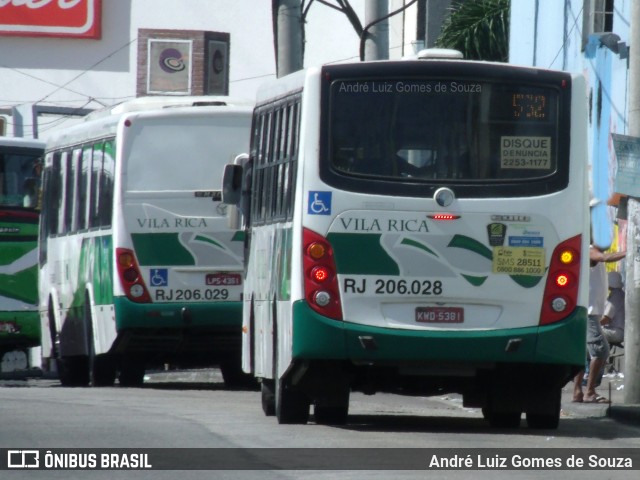 Viação Vila Rica RJ 206.028 na cidade de Nova Iguaçu, Rio de Janeiro, Brasil, por André Luiz Gomes de Souza. Número da foto: #6212251.