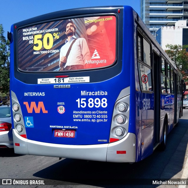 Viação Miracatiba 15.898 na cidade de São Paulo, São Paulo, Brasil, por Michel Nowacki. Número da foto: #6215708.