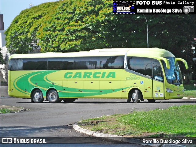 Viação Garcia 7769 na cidade de Rolândia, Paraná, Brasil, por Romílio Busólogo Silva . ID da foto: 6217764.