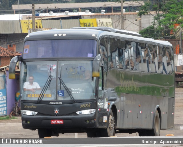 Locabus Locação e Transportes 1684 na cidade de Conselheiro Lafaiete, Minas Gerais, Brasil, por Rodrigo  Aparecido. ID da foto: 6219950.