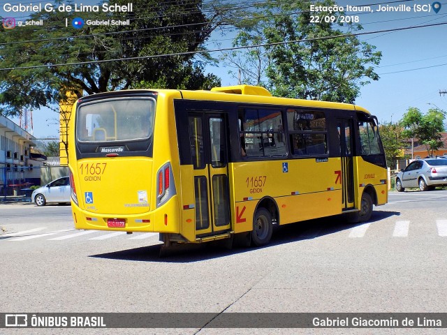 Gidion Transporte e Turismo 11657 na cidade de Joinville, Santa Catarina, Brasil, por Gabriel Giacomin de Lima. ID da foto: 6219538.