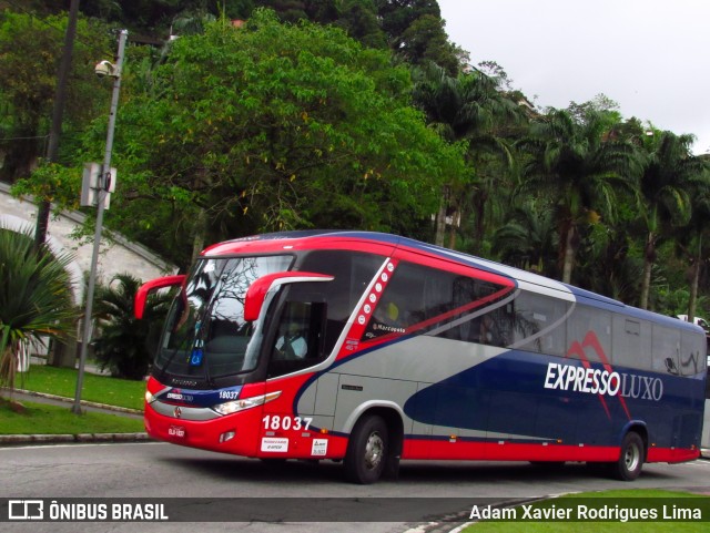 Expresso Luxo 18037 na cidade de Santos, São Paulo, Brasil, por Adam Xavier Rodrigues Lima. Número da foto: #6220733.