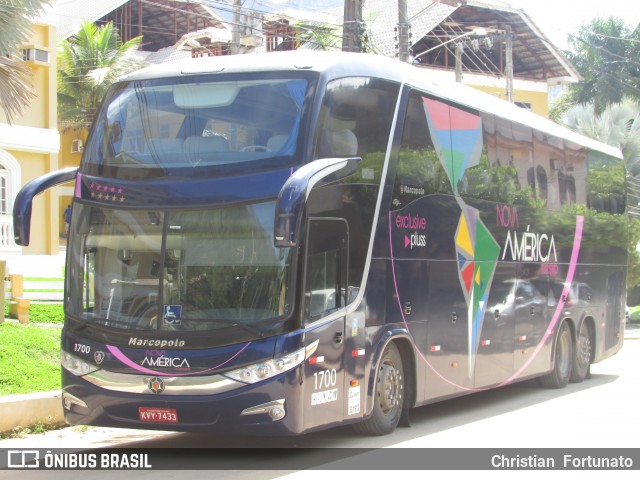 Nova América Turismo 1700 na cidade de Itaperuna, Rio de Janeiro, Brasil, por Christian  Fortunato. Número da foto: #6225562.