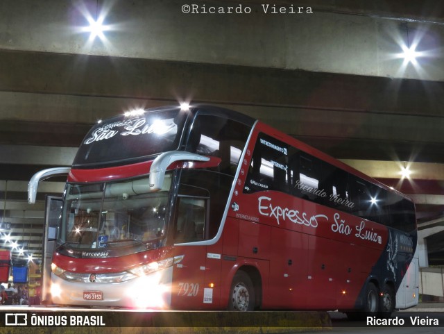 Expresso São Luiz 7920 na cidade de Anápolis, Goiás, Brasil, por Ricardo Vieira. ID da foto: 6225626.