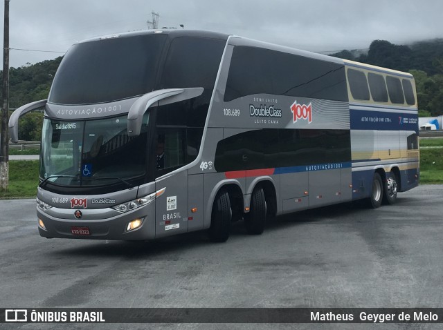 Auto Viação 1001 RJ 108.689 na cidade de Garuva, Santa Catarina, Brasil, por Matheus  Geyger de Melo. Número da foto: #6228093.