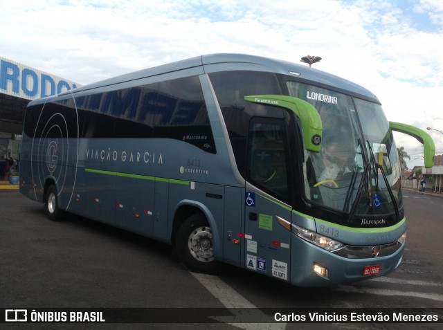 Viação Garcia 8413 na cidade de Osvaldo Cruz, São Paulo, Brasil, por Carlos Vinicius Estevão Menezes. Número da foto: #6227547.