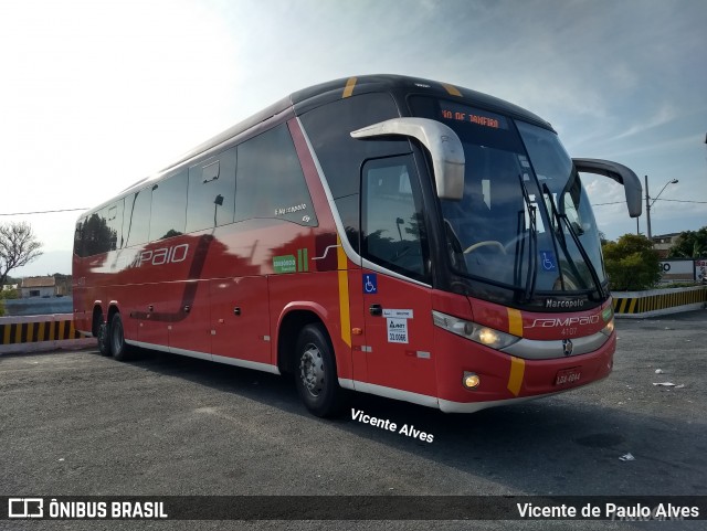 Viação Sampaio 4107 na cidade de Aparecida, São Paulo, Brasil, por Vicente de Paulo Alves. ID da foto: 6229993.