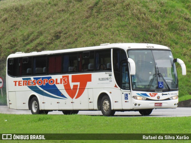 Viação Teresópolis RJ 203.010 na cidade de Petrópolis, Rio de Janeiro, Brasil, por Rafael da Silva Xarão. ID da foto: 6230026.