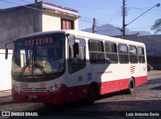 Empresa de Ônibus Pássaro Marron 3008 na cidade de Cruzeiro, São Paulo, Brasil, por Luiz Antonio Doria. ID da foto: 6230331.