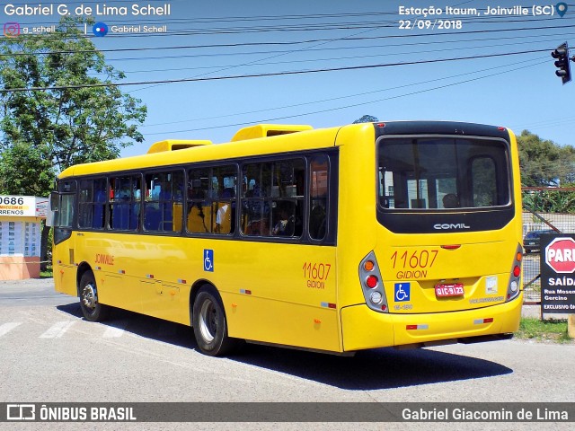 Gidion Transporte e Turismo 11607 na cidade de Joinville, Santa Catarina, Brasil, por Gabriel Giacomin de Lima. ID da foto: 6231285.