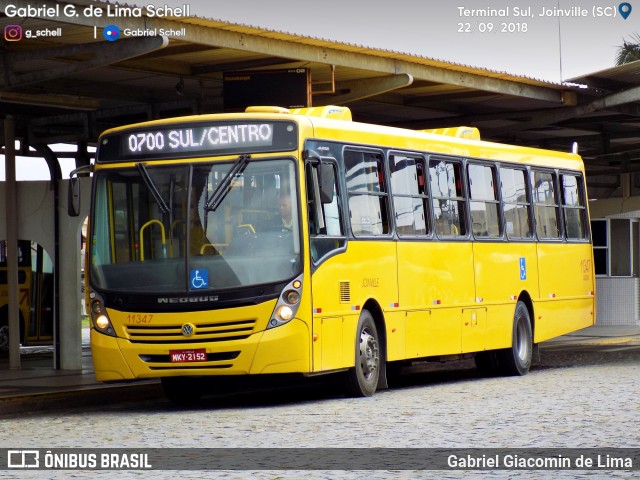 Gidion Transporte e Turismo 11347 na cidade de Joinville, Santa Catarina, Brasil, por Gabriel Giacomin de Lima. Número da foto: #6197343.