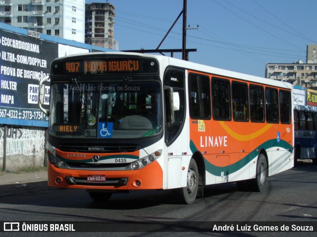 Linave Transportes 0435 na cidade de Nova Iguaçu, Rio de Janeiro, Brasil, por André Luiz Gomes de Souza. ID da foto: 6197311.