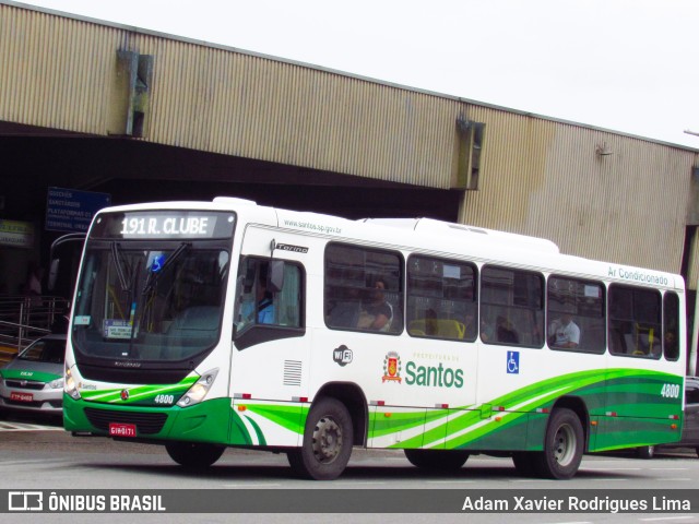 Viação Piracicabana Santos 4800 na cidade de Santos, São Paulo, Brasil, por Adam Xavier Rodrigues Lima. ID da foto: 6234853.