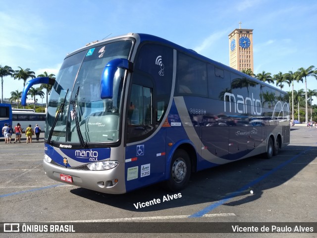 Manto Azul Turismo 2603 na cidade de Aparecida, São Paulo, Brasil, por Vicente de Paulo Alves. ID da foto: 6236476.