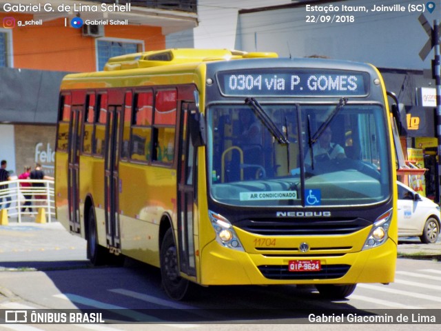 Gidion Transporte e Turismo 11704 na cidade de Joinville, Santa Catarina, Brasil, por Gabriel Giacomin de Lima. Número da foto: #6237445.