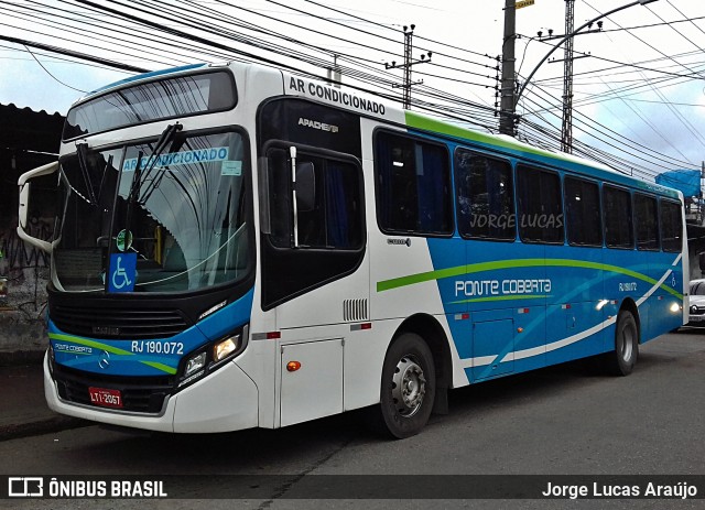 Viação Ponte Coberta RJ 190.072 na cidade de Rio de Janeiro, Rio de Janeiro, Brasil, por Jorge Lucas Araújo. Número da foto: #6238258.