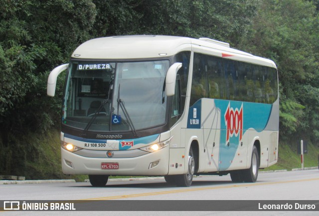 Auto Viação 1001 RJ 108.500 na cidade de Cachoeiras de Macacu, Rio de Janeiro, Brasil, por Leonardo Durso. ID da foto: 6241917.