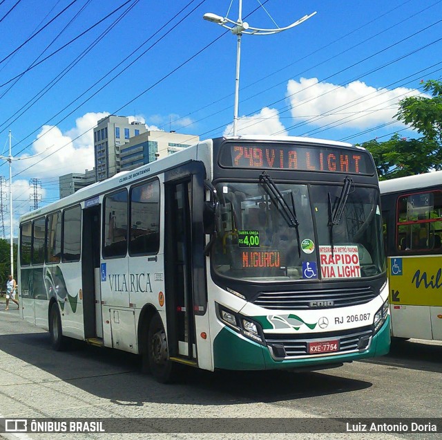 Viação Vila Rica RJ 206.087 na cidade de Nova Iguaçu, Rio de Janeiro, Brasil, por Luiz Antonio Doria. Número da foto: #6244780.