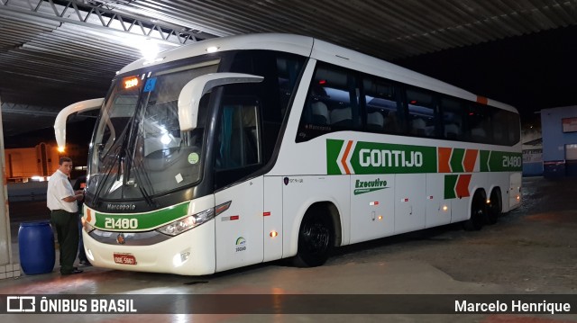 Empresa Gontijo de Transportes 21480 na cidade de Teófilo Otoni, Minas Gerais, Brasil, por Marcelo Henrique. ID da foto: 6244844.