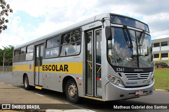 Expresso Metrópolis Transportes e Viagens 1263 na cidade de Jaguariúna, São Paulo, Brasil, por Matheus Gabriel dos Santos. Número da foto: #6246800.