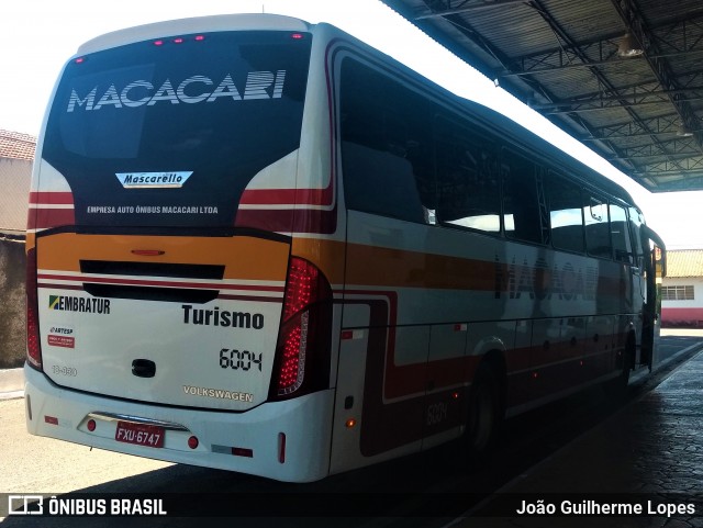 Auto Ônibus Macacari 6004 na cidade de Dois Córregos, São Paulo, Brasil, por João Guilherme Lopes. ID da foto: 6249600.