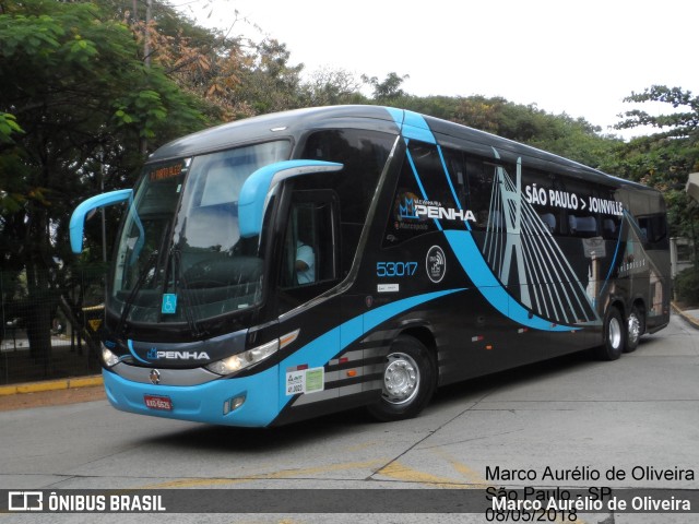 Empresa de Ônibus Nossa Senhora da Penha 53017 na cidade de São Paulo, São Paulo, Brasil, por Marco Aurélio de Oliveira. Número da foto: #6250417.