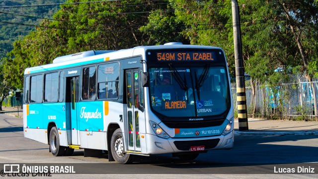 Auto Ônibus Fagundes RJ 101.035 na cidade de Niterói, Rio de Janeiro, Brasil, por Lucas Diniz. ID da foto: 6250725.