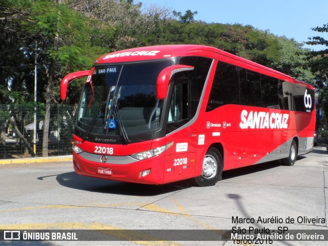 Viação Santa Cruz 22018 na cidade de São Paulo, São Paulo, Brasil, por Marco Aurélio de Oliveira. Número da foto: #6250590.