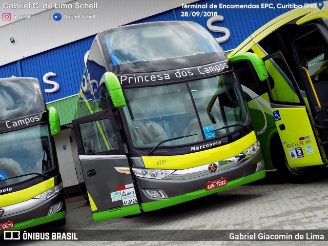 Expresso Princesa dos Campos 6201 na cidade de Curitiba, Paraná, Brasil, por Gabriel Giacomin de Lima. Número da foto: #6250297.