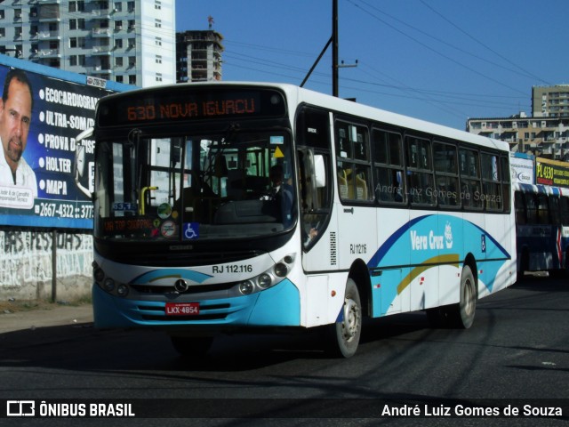 Auto Viação Vera Cruz - Belford Roxo RJ 112.116 na cidade de Nova Iguaçu, Rio de Janeiro, Brasil, por André Luiz Gomes de Souza. Número da foto: #6198230.