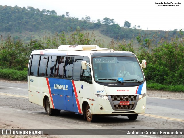 Univale Transportes M-0110 na cidade de João Monlevade, Minas Gerais, Brasil, por Antonio Carlos Fernandes. ID da foto: 6252208.