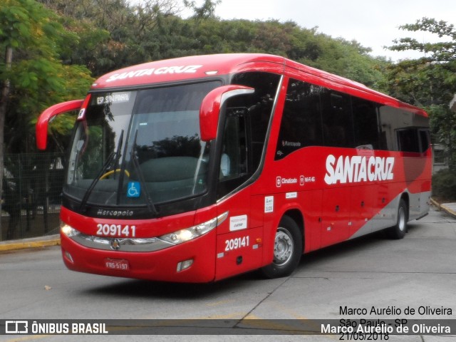 Viação Santa Cruz 209141 na cidade de São Paulo, São Paulo, Brasil, por Marco Aurélio de Oliveira. ID da foto: 6252569.