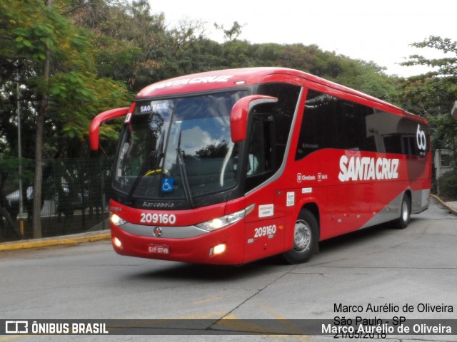 Viação Santa Cruz 209160 na cidade de São Paulo, São Paulo, Brasil, por Marco Aurélio de Oliveira. Número da foto: #6252570.