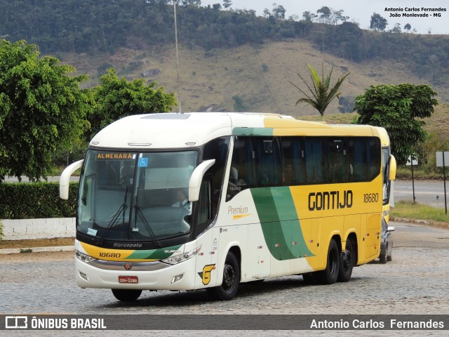 Empresa Gontijo de Transportes 18680 na cidade de João Monlevade, Minas Gerais, Brasil, por Antonio Carlos Fernandes. Número da foto: #6252189.