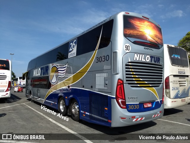 Nilotur - Nilo Transportes e Turismo 3030 na cidade de Aparecida, São Paulo, Brasil, por Vicente de Paulo Alves. ID da foto: 6255917.