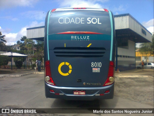 Viação Cidade Sol 8010 na cidade de Piritiba, Bahia, Brasil, por Mario dos Santos Nogueira Junior. Número da foto: #6199809.