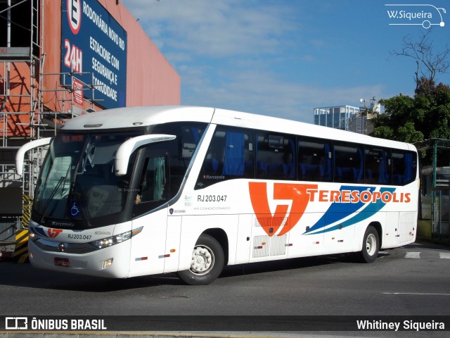 Viação Teresópolis RJ 203.047 na cidade de Rio de Janeiro, Rio de Janeiro, Brasil, por Whitiney Siqueira. Número da foto: #6201320.