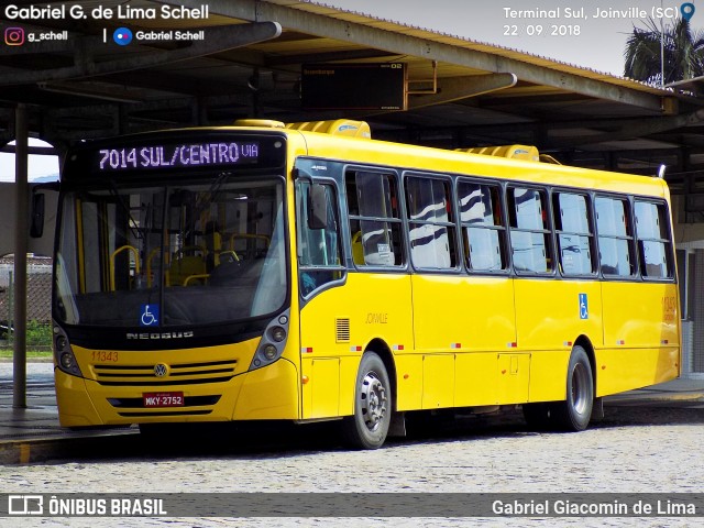 Gidion Transporte e Turismo 11343 na cidade de Joinville, Santa Catarina, Brasil, por Gabriel Giacomin de Lima. Número da foto: #6201466.