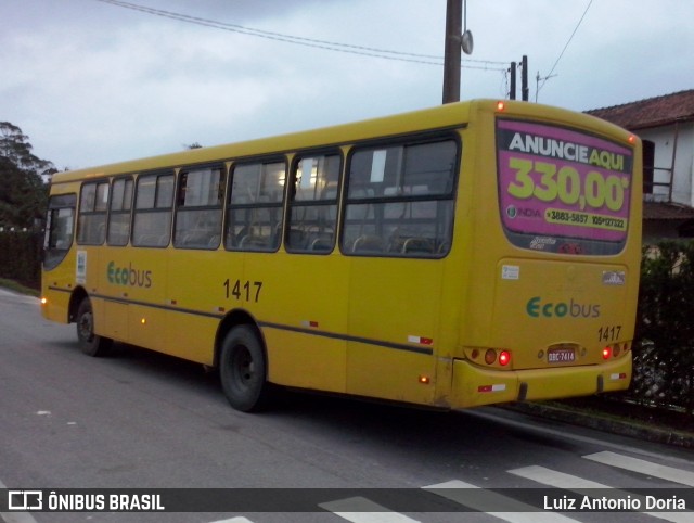 Ecobus 1417 na cidade de São Sebastião, São Paulo, Brasil, por Luiz Antonio Doria. ID da foto: 6202502.