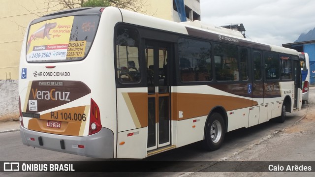 Auto Ônibus Vera Cruz RJ 104.006 na cidade de Magé, Rio de Janeiro, Brasil, por Caio Arêdes. ID da foto: 6205280.