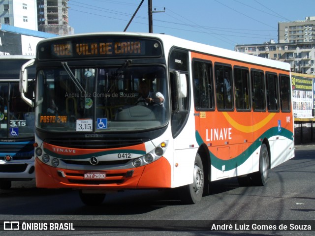 Linave Transportes 0412 na cidade de Nova Iguaçu, Rio de Janeiro, Brasil, por André Luiz Gomes de Souza. ID da foto: 6208824.