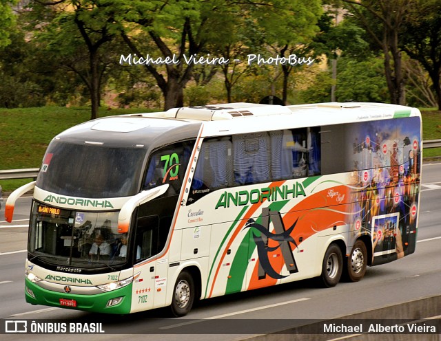 Empresa de Transportes Andorinha 7102 na cidade de Barueri, São Paulo, Brasil, por Michael  Alberto Vieira. ID da foto: 6210067.