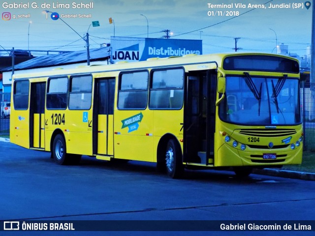 Viação Leme 1204 na cidade de Jundiaí, São Paulo, Brasil, por Gabriel Giacomin de Lima. ID da foto: 6257559.