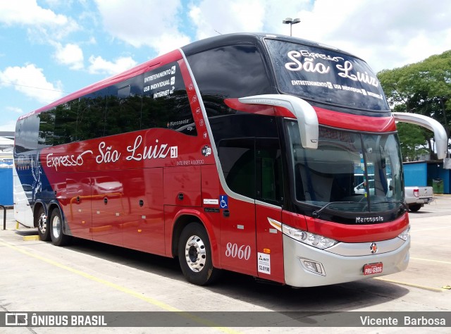 Expresso São Luiz 8060 na cidade de Goiânia, Goiás, Brasil, por Vicente Barbosa. Número da foto: #6257937.