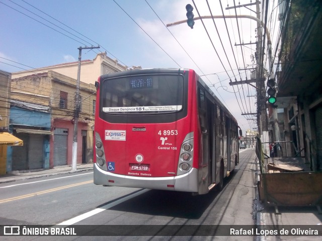 Express Transportes Urbanos Ltda 4 8953 na cidade de São Paulo, São Paulo, Brasil, por Rafael Lopes de Oliveira. Número da foto: #6257581.