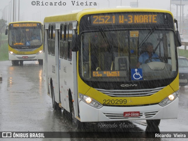 Viação Pioneira 220299 na cidade de Santa Maria, Distrito Federal, Brasil, por Ricardo Vieira. Número da foto: #6273616.